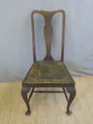 A pair of chairs with cabriole legs united by turned H stretchers