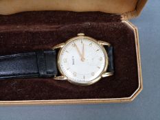 An Edwardian 9ct gold ladies wristwatch with Arabic numerals,