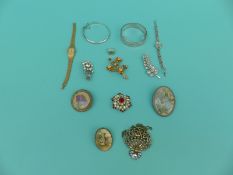 A 9ct gold signet ring, silver bracelets,