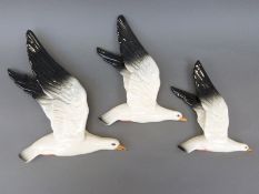 A set of three Beswick Seagull wall plaques
