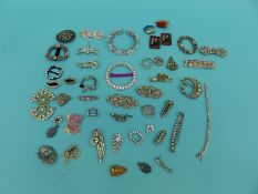A collection of paste jewellery to include Georgian buckle, Art Deco buckle, buckles,