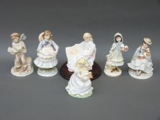 Six Coalport child figures Best Friends, The Boy, Summer Daydreams, Present for Grandma,
