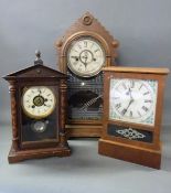 Three American mantel clocks to include a two train example with alarm feature,