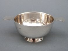 A George V hallmarked silver quaich with pedestal foot, Birmingham 1926 makers Charles S Green & Co.