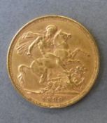 An 1899 gold full sovereign