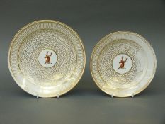 Two Chamberlains Worcester armorial plates,