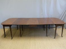 A 19thC mahogany three- piece dining table (max L272 x W132 x H70cm)