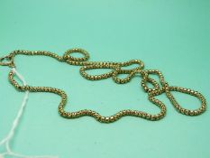 A 9ct gold necklace made from a guard chain, 12.
