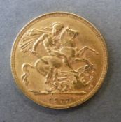 An 1911 gold full sovereign