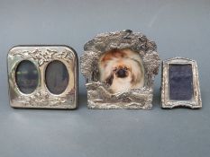 Two hallmarked silver photograph frames, one a double example, height 7.