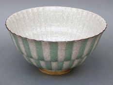 Royal Copenhagen crackle glazed faience pedestal bowl,