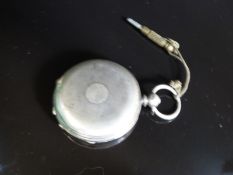 Hallmarked silver full hunter grentleman's pocket watch with inset subsidiary seconds dial,