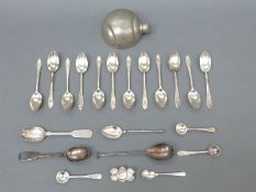 A set of 12 hallmarked silver tea or coffee spoons and a quantity of further hallmarked silver