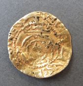 Henry VIII gold half crown of the double rose third coinage 1544-47, obverse crown above rose,