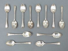 A set of 12 George V hallmarked silver tea or coffee spoons, Sheffield 1912 maker Atkin Brothers,