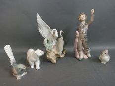 Lladro and Nao figures including a young matador