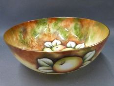 Staffordshire bowl from the Jean Dale Studio, fruit hand painted by Rita Blyth,