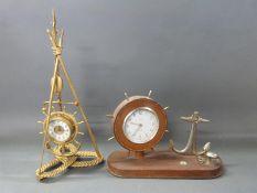 Two novelty timepieces with a nautical theme,
