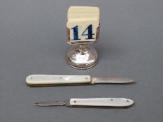 A hallmarked silver perpetual calendar,