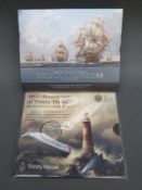 Royal Mint cased silver proof Nelson Trafalgar two crown set commemorative 200 years,