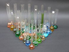 Forty Whitefriars style glass control bubble bud or posy vases,
