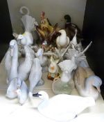 A large collection of bird figures inc Lladro, Jena of Holland, Nao, John Beswick,
