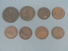 Six early 19thC various Canadian half penny bank tokens,