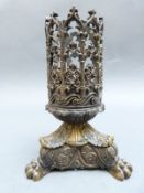 A possibly 18thC cast bronze spill holder