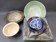 A collection of Studio pottery including large bowl by Janes Smith,