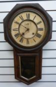 An octagonal drop dial wall clock by Ansonia New York,