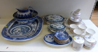 Royal Doulton 'Canton' teaware and blue and white ceramics including Spode,