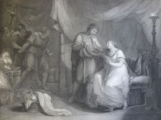Four late 18thC/early 19thC Boydell Shakespeare engravings, two Hamlet,
