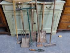 A quantity of hand garden tools.