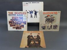 Four Beatles vinyl records Help mono outline PMC1255,