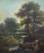 J Barker pair of 19thC oil on canvas,