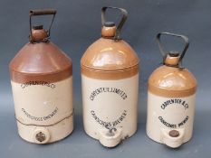 Three Carpenter Limited Cainscross Brewery stoneware flagons,