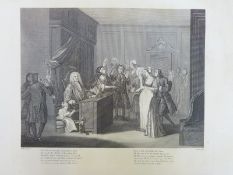 Nine various Hogarth engravings to include Analysis of Beauty plates I & II