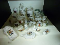 A collection of crested china to include WWI tank by Arcadian,