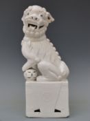 A Chinese blanc de chine Dog of Fo,