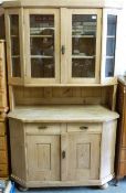 A glazed pine dresser (H210 x W121 x D59cm)