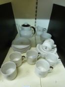 A Royal Doulton retro 'Morning Star' six piece tea set to include teapot, milk jug,