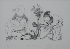 Chris Cambridge (Modern British) signed limited edition 1/100 print of an abstract comical scene