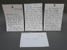 A facsimile letter from HRH Princess Diana,