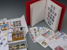 A box of loose stamps, albums,