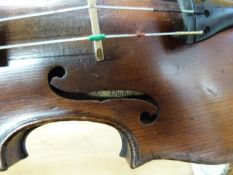 An early 20th century violin labelled Frantisck L Duchen 1915,