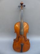 The Carrodus violin with 35cm two piece flame back