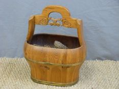 A coopered elm trug,