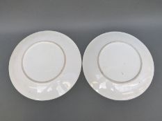 A near pair of 19thC Royal Worcester jewelled cabinet plates decorated with birds,