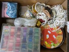 A large quantity of needlework/craft/haberdashery items including spools of cotton and thread,