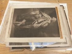 A collection of mainly 19thC engravings and pictures including famous people, Battle of Trafalgar,